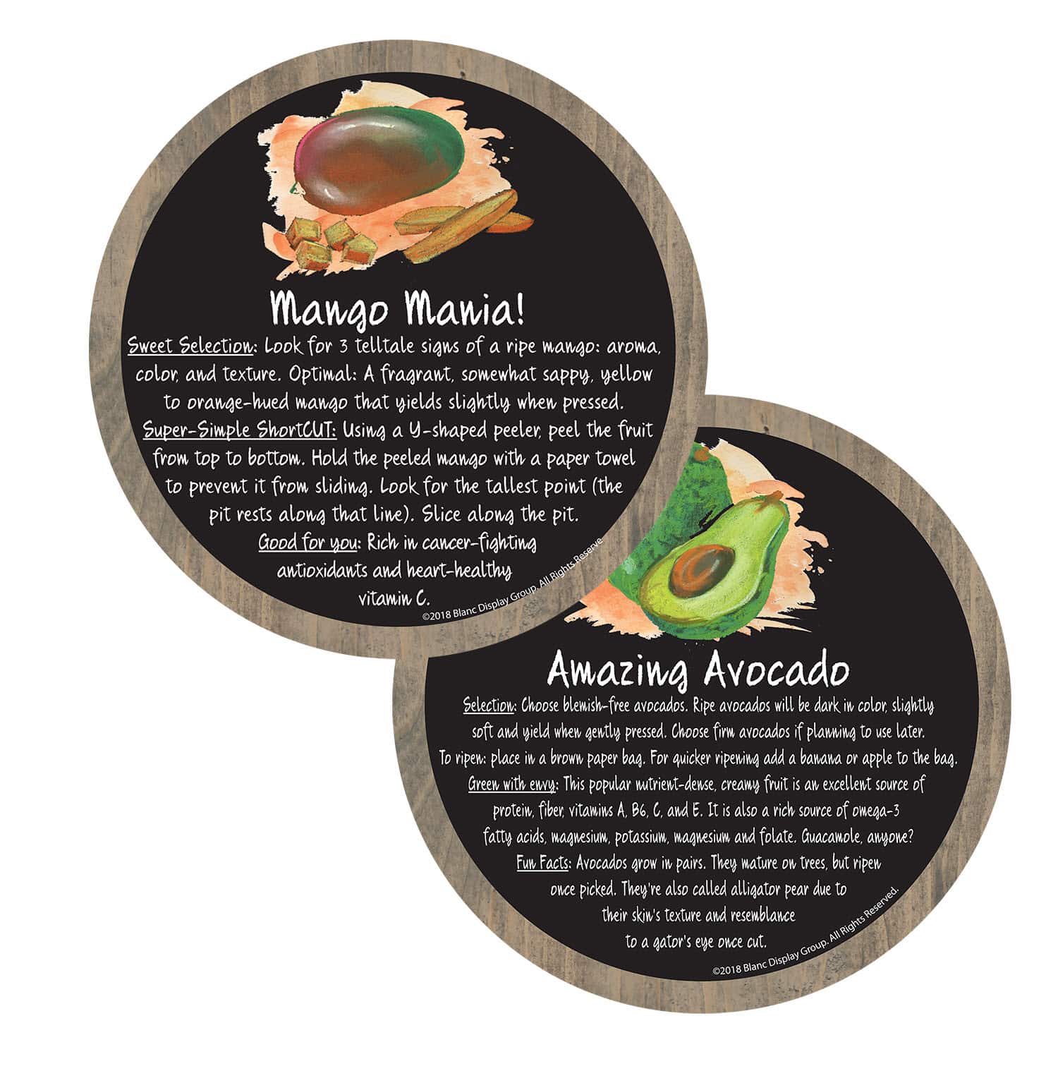 Signature Series 9 1/2" Round Produce Sign Set (Set of 13)