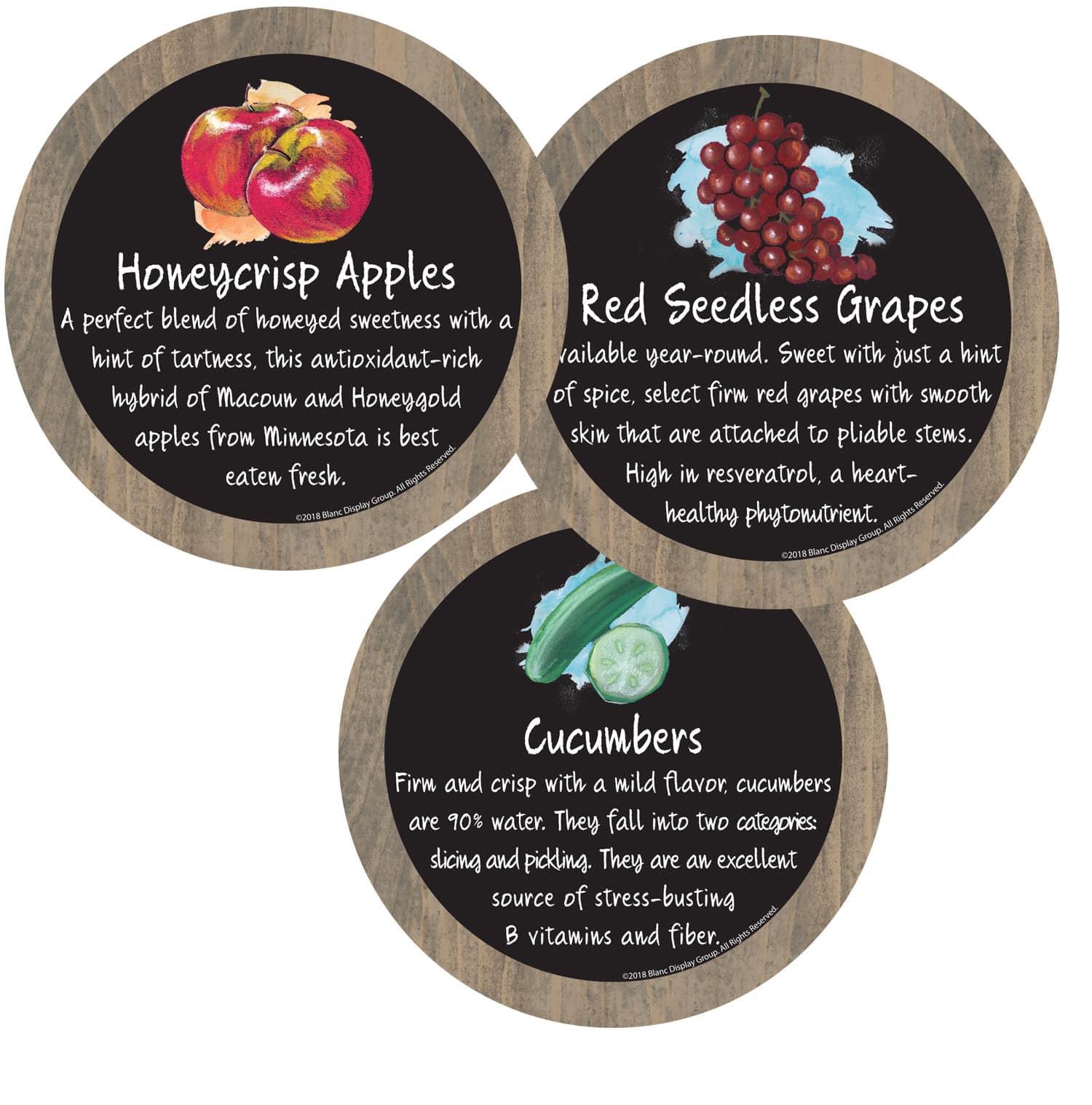 Signature Series 6" Round Produce Sign Set (Set of 87)